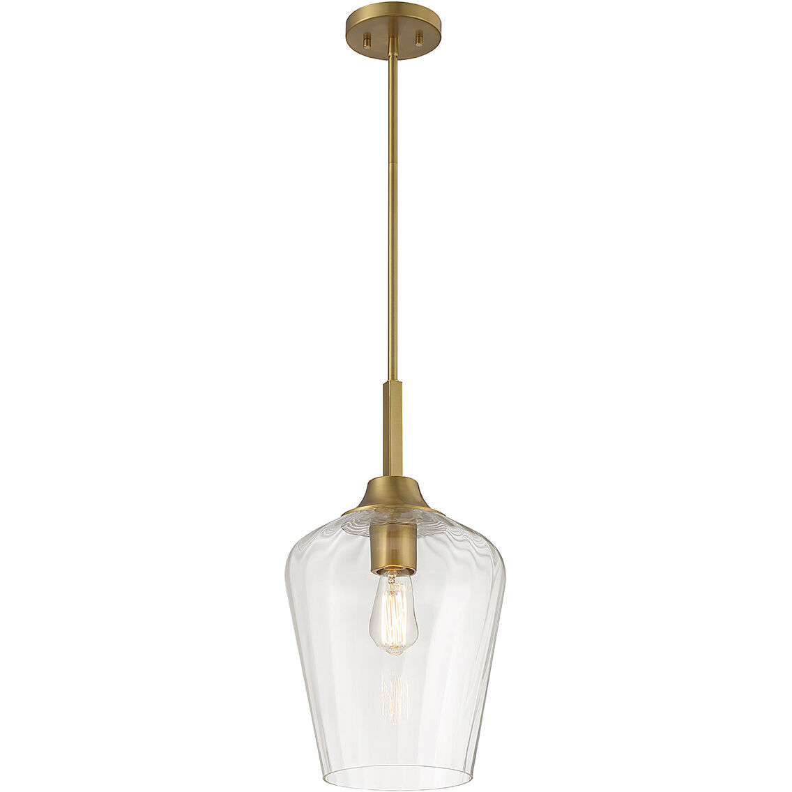 Carlton 1 Light 11 inch Warm Brass Pendant Ceiling Light, Essentials
