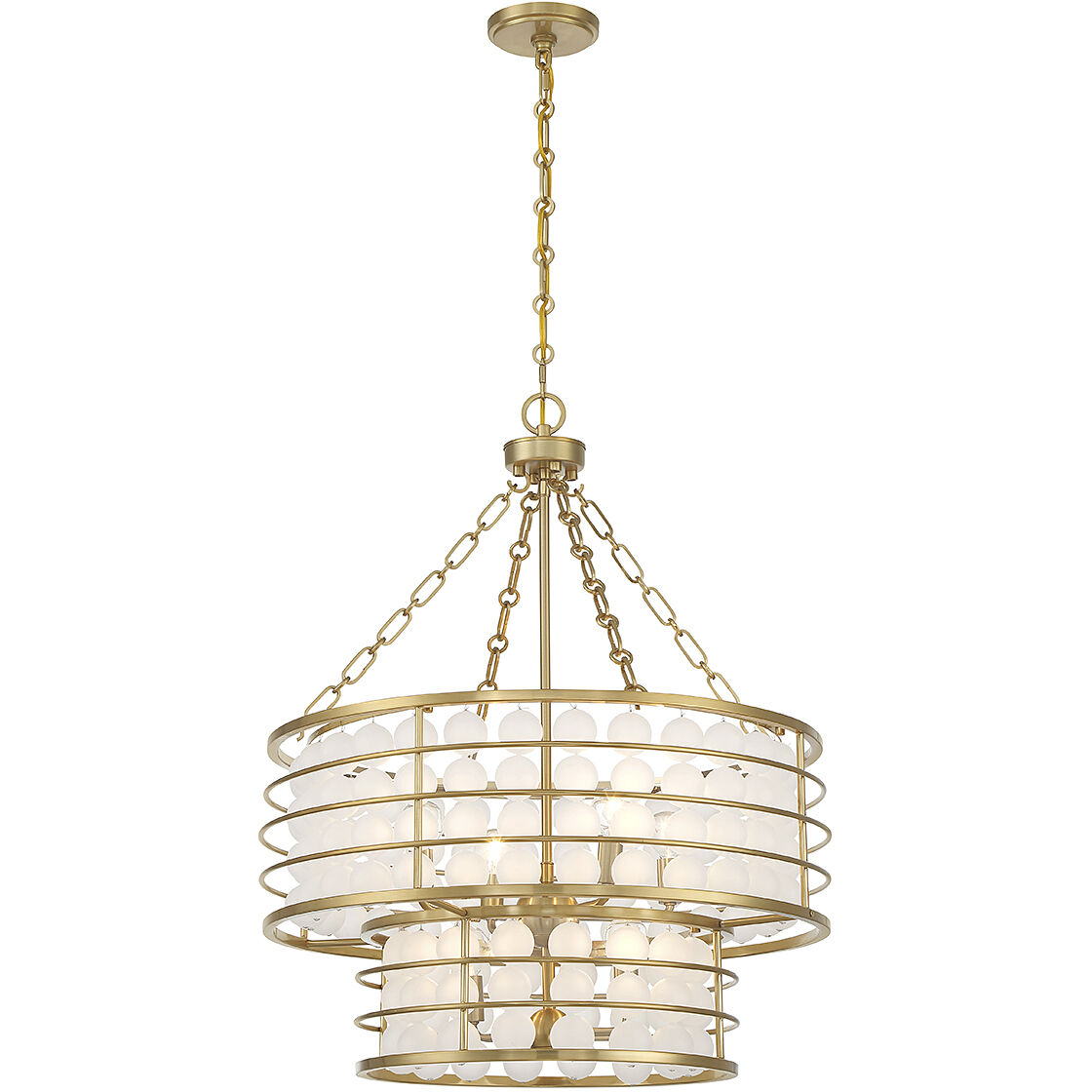 Byron 6 Light 24 inch Warm Brass Chandelier Ceiling Light