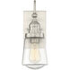 Macauley Outdoor Wall Lantern in Satin Nickel