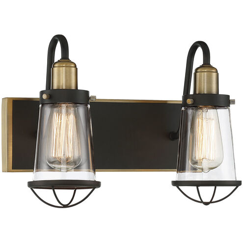Lansing 2 Light 13.5 inch English Bronze and Warm Brass Bathroom Vanity Light Wall Light