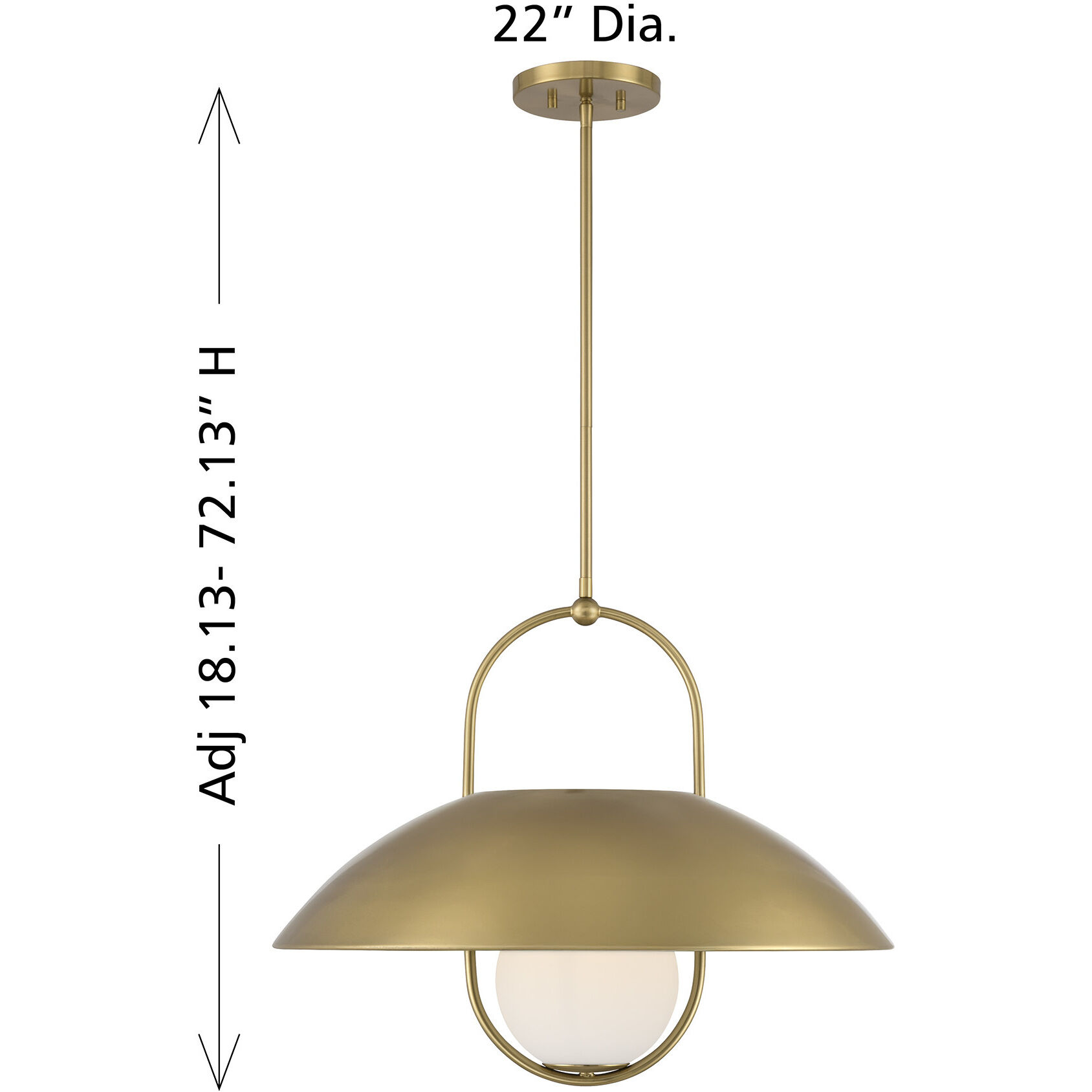 Lehigh 1 Light 22 inch Warm Brass Pendant Ceiling Light