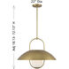 Lehigh 1 Light 22 inch Warm Brass Pendant Ceiling Light
