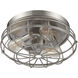 Scout 3 Light 15 inch Satin Nickel Flush Mount Ceiling Light