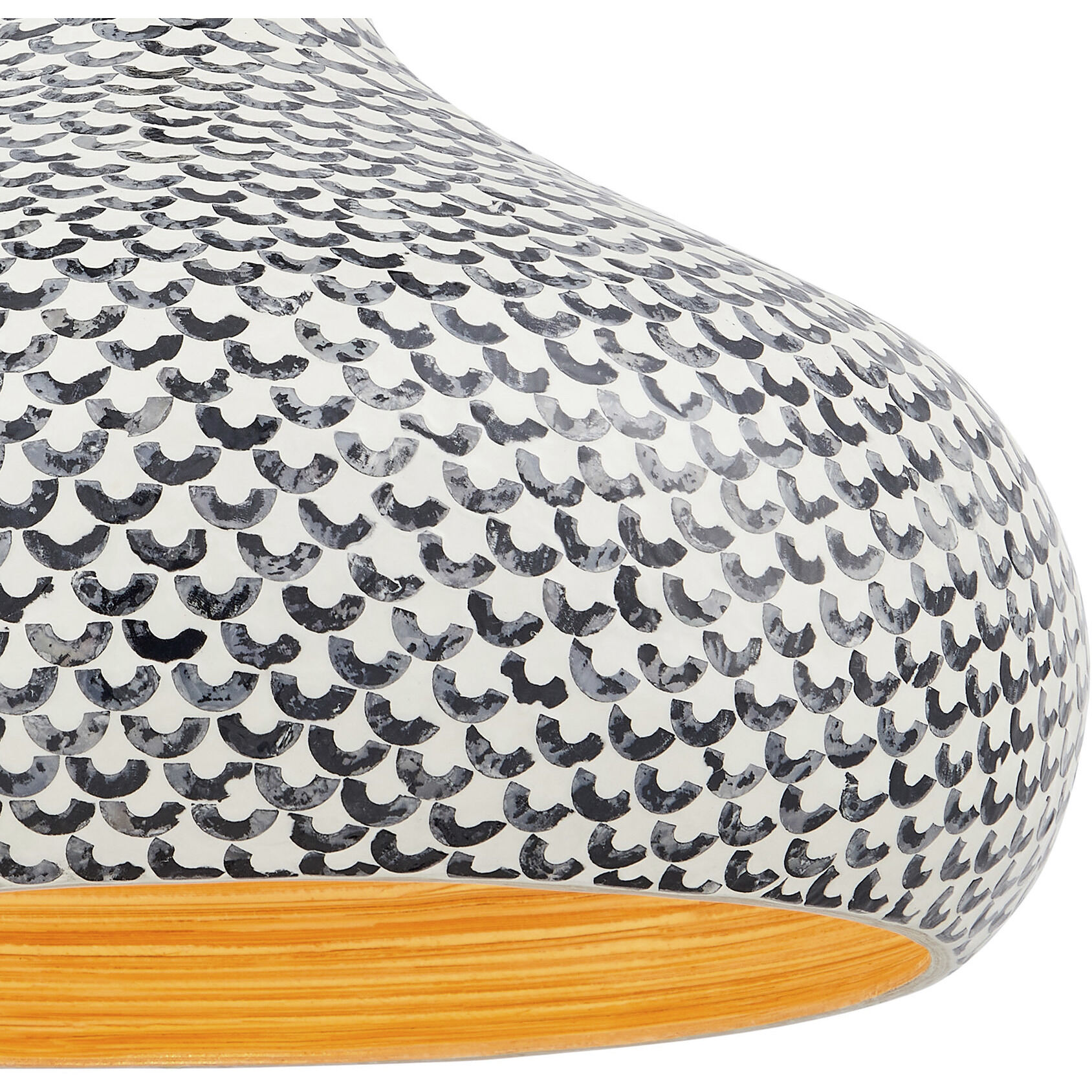 Jade 1 Light 18 inch Black and White Shell Pendant Ceiling Light