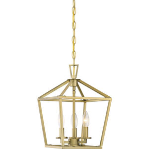 Townsend 3 Light 10 inch Warm Brass Pendant Ceiling Light, Essentials