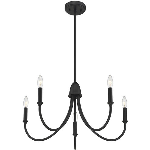 Cameron 5 Light 29 inch Matte Black Chandelier Ceiling Light, Essentials