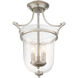 Trudy 3 Light 12 inch English Bronze Semi-Flush Ceiling Light