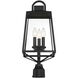 Inglewood 3 Light 22.25 inch Black Outdoor Post Lantern, Lighting One (Open)