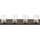 Sheppard 4 Light 32.75 inch Lodge Bathroom Vanity Light Wall Light, Lighting One (Open)