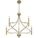 Woodlawn 5 Light 28 inch Noble Brass Chandelier Ceiling Light