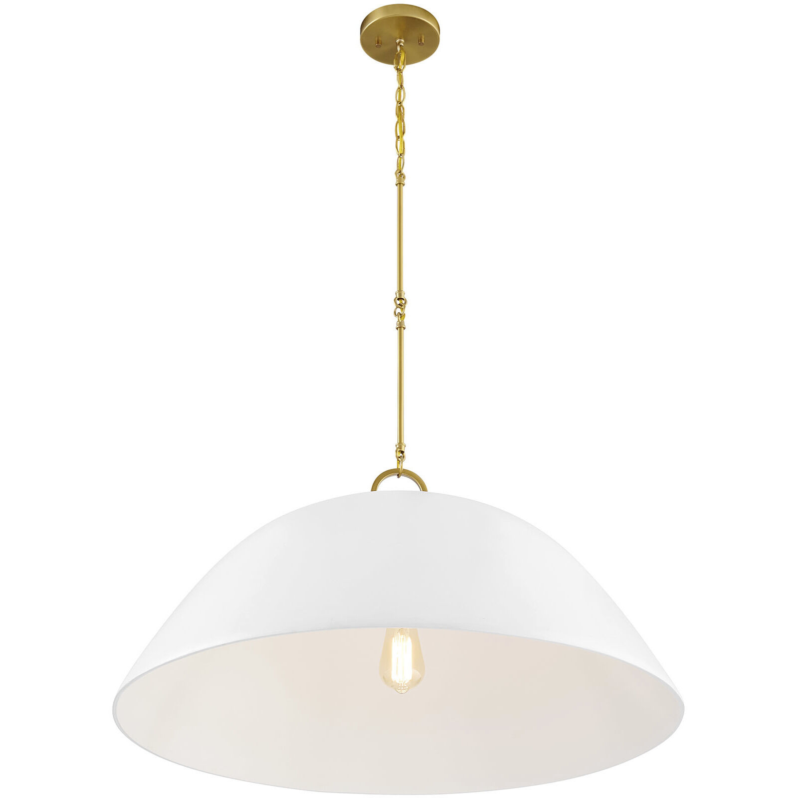 Alta 1 Light 30 inch White Bisque and Brass Pendant Ceiling Light