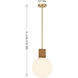 Jarrell 1 Light 12 inch Warm Brass Pendant Ceiling Light