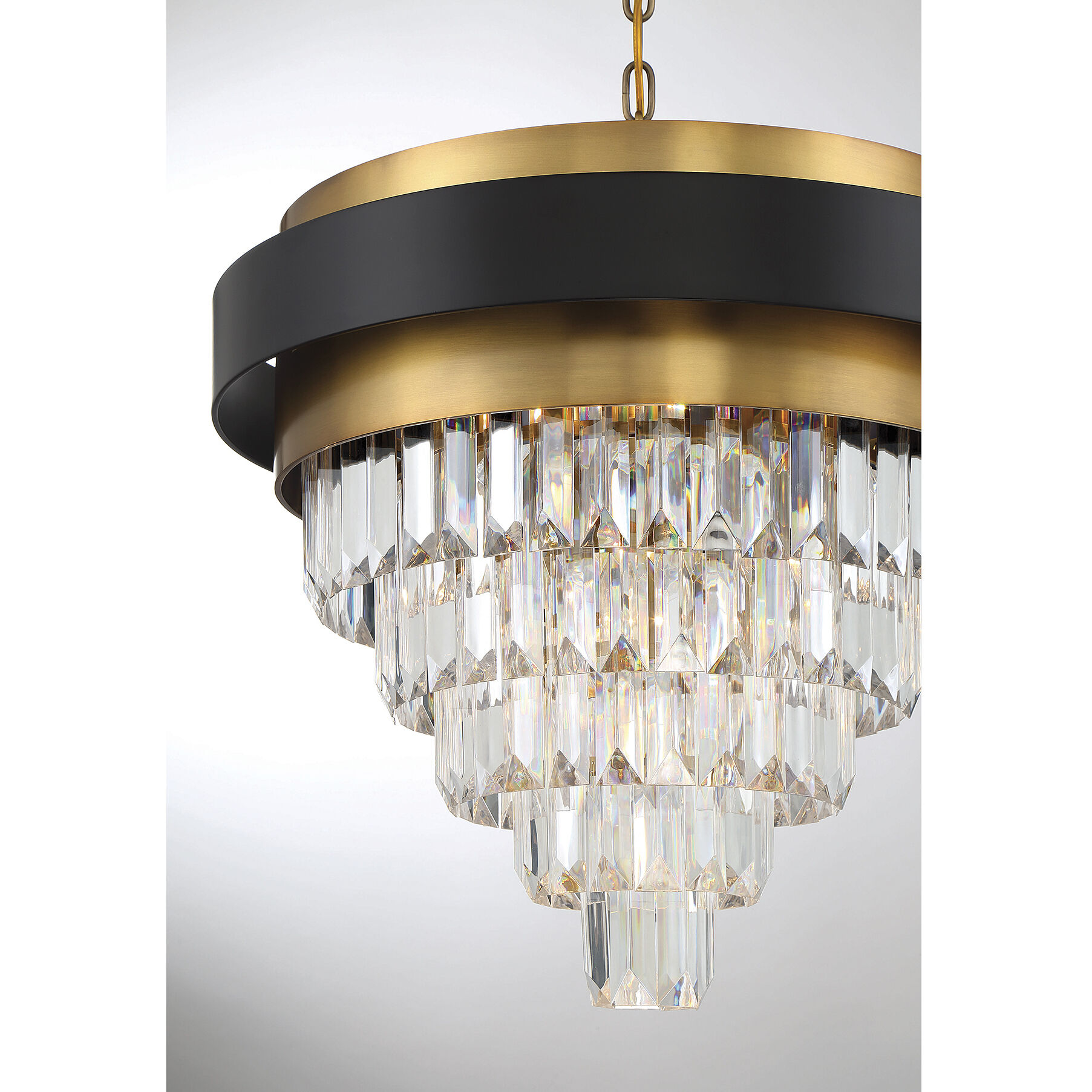 Marquise 4 Light 24 inch Black with Warm Brass Accents Chandelier Ceiling Light