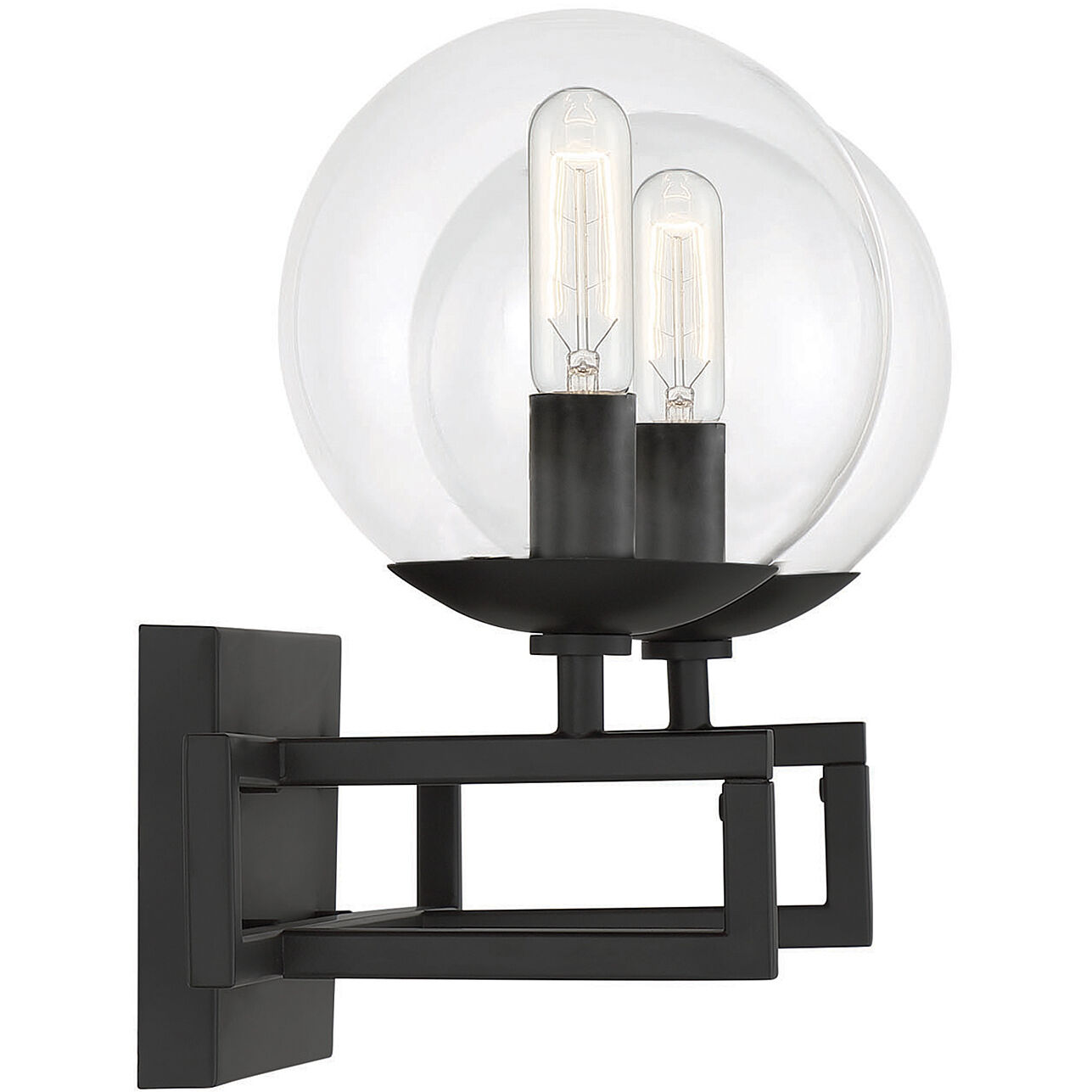 Crosby 2 Light 16 inch Black Bathroom Vanity Light Wall Light, Essentials