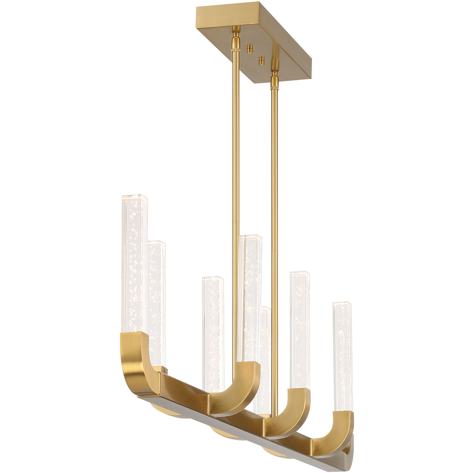 Del Mar LED 48 inch Warm Brass Linear Chandelier Ceiling Light