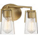 Sacremento 2 Light 14 inch Warm Brass Vanity Light Wall Light, Essentials