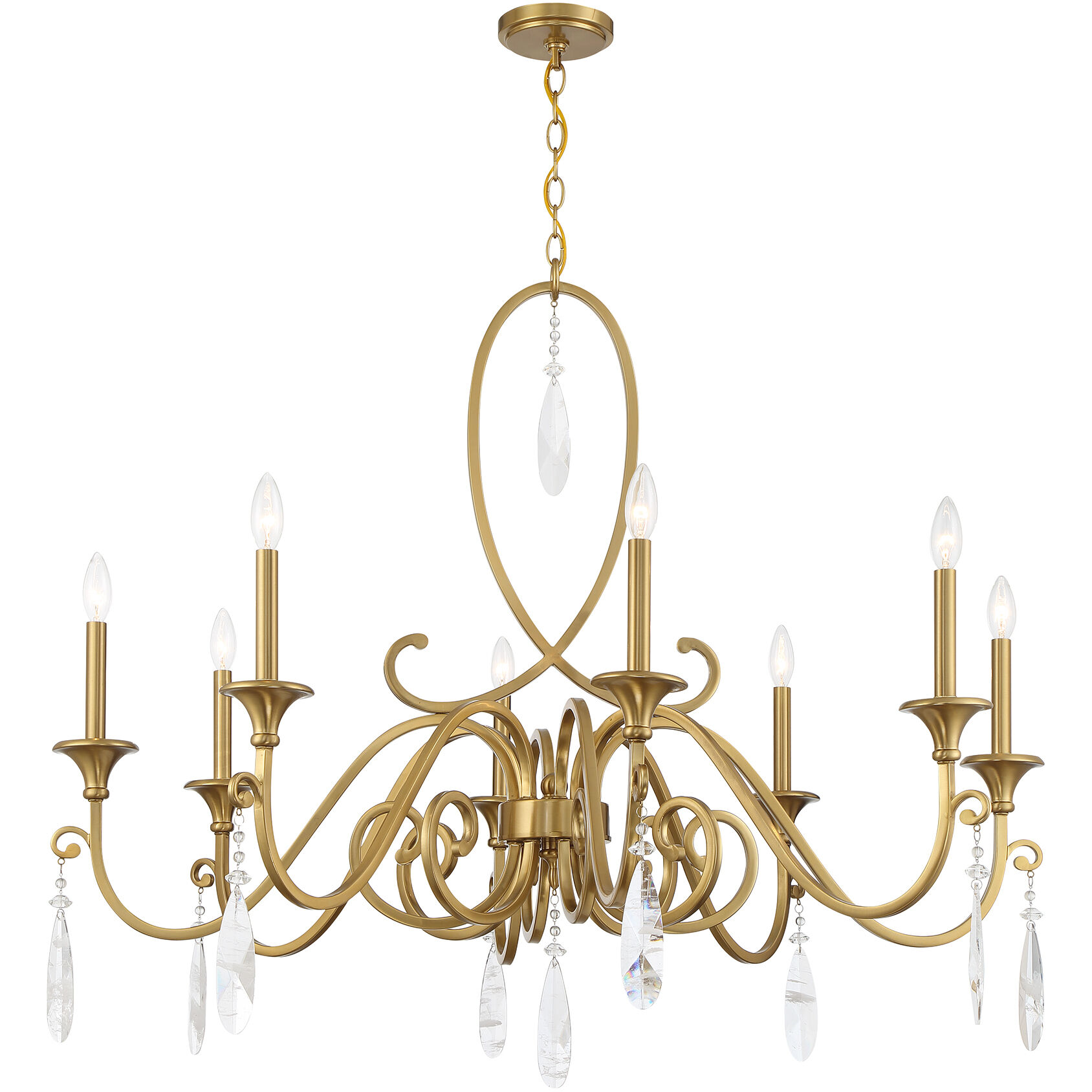 Fairchild 8 Light 42 inch Warm Brass Chandelier Ceiling Light