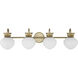 Melbourne 4 Light 33.25 inch Noble Brass Bathroom Vanity Light Wall Light