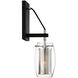Dunbar 1 Light 4.75 inch Matte Black with Polished Chrome Accents Wall Sconce Wall Light, Essentials