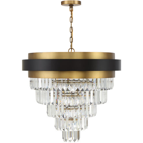 Marquise 9 Light 30 inch Matte Black with Warm Brass Accents Chandelier Ceiling Light