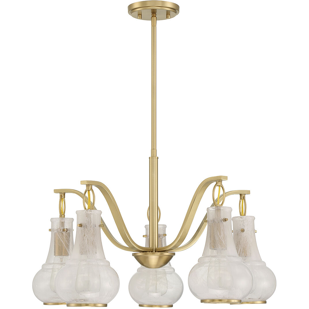 Adams 5 Light 25 inch Warm Brass Chandelier Ceiling Light
