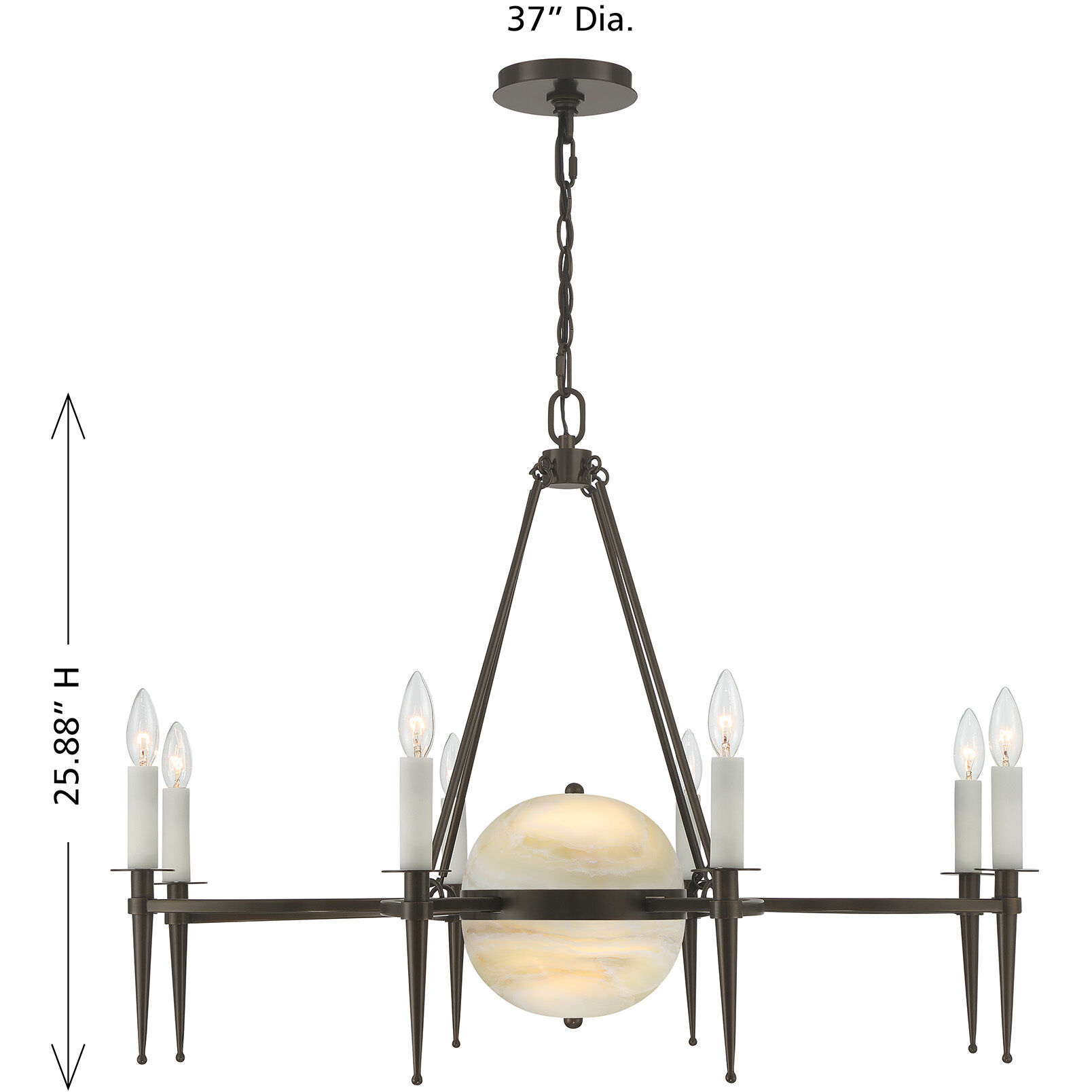 Sanger 10 Light 37 inch Mediterranean Bronze Chandelier Ceiling Light