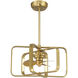 Lynx 14 inch Warm Brass with Gold Blades Fan D'Lier