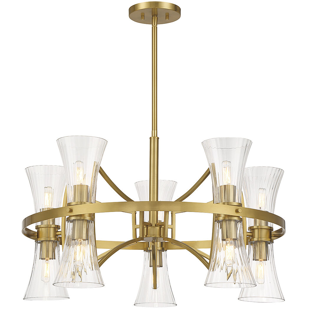 Bennington 10 Light 30.5 inch Warm Brass Chandelier Ceiling Light