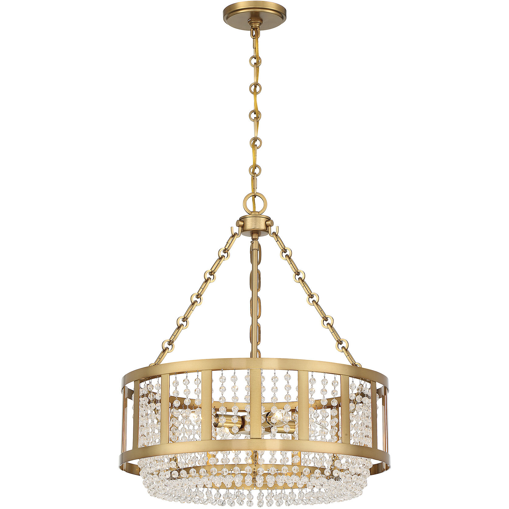 Mancini 4 Light 20 inch Warm Brass Pendant Ceiling Light