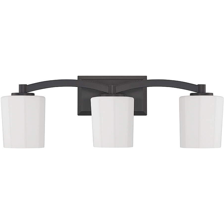 Whitney 3 Light 24 inch Black Bathroom Vanity Light Wall Light