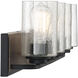 Sheppard 4 Light 32.75 inch Lodge Bathroom Vanity Light Wall Light, Lighting One (Open)