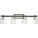 Halifax 4 Light 36 inch Satin Nickel with Gray Wood Bathroom Vanity Light Wall Light in Satin Nickel/Gray Wood