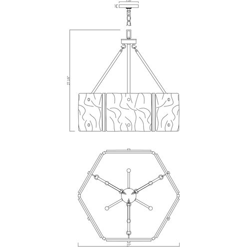Glenwood 6 Light 27 inch English Bronze Pendant Ceiling Light
