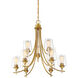 Octave 9 Light 30 inch Warm Brass Chandelier Ceiling Light, Essentials