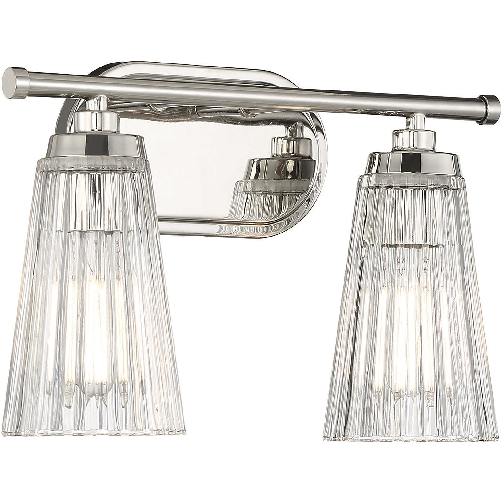 Chantilly 2 Light 14 inch Polished Nickel Bathroom Vanity Light Wall Light, Essentials