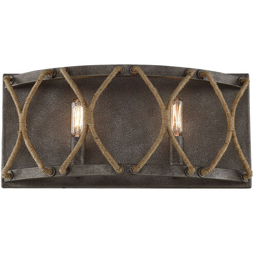 Keating 2 Light 17 inch Artisan Rust Bath Bar Wall Light