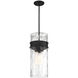 Ashton 3 Light 9 inch Matte Black Pendant Ceiling Light, Lighting One