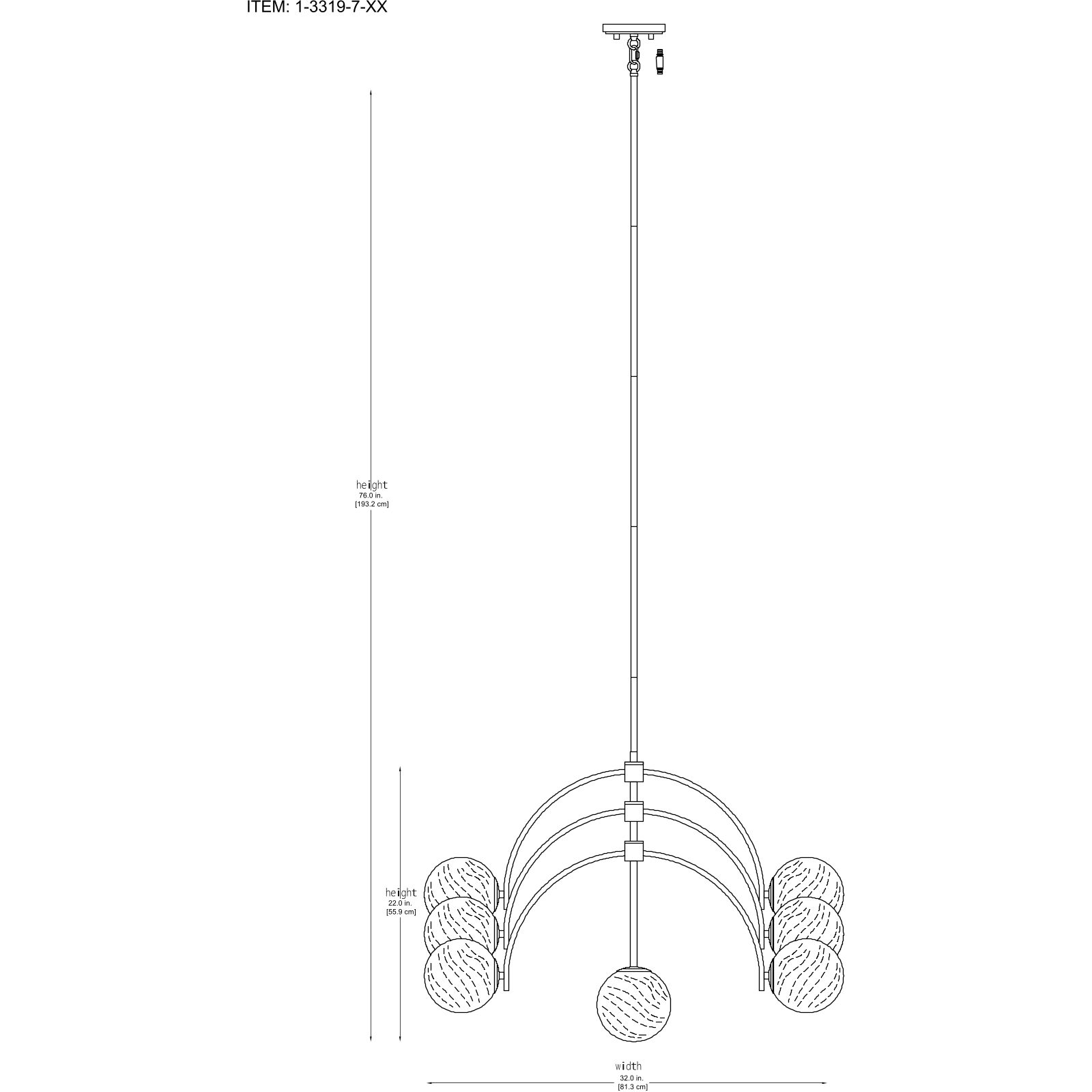 Marias 7 Light 32 inch Polished Chrome Chandelier Ceiling Light