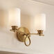 Woodbury 2 Light 14 inch Warm Brass Bathroom Vanity Light Wall Light