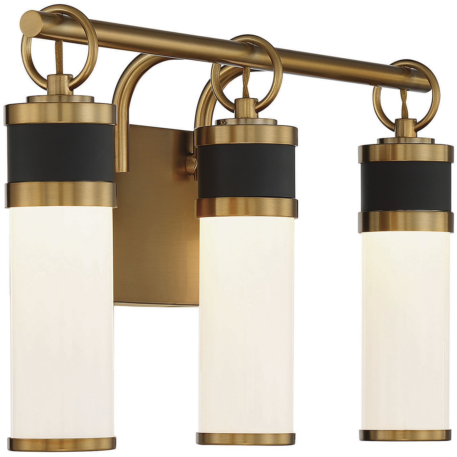 Abel LED 21 inch Black with Warm Brass Accents Bathroom Vanity Light Wall Light