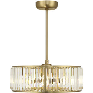 Janus 12 inch Warm Brass with Gold Blades Fan D'Lier