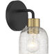 Flagler 1 Light 5 inch Matte Black with Warm Brass Accents Wall Sconce Wall Light, Lighting One