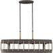 Leland 4 Light 36.13 inch Artisan Rust Linear Chandelier Ceiling Light