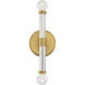 Kingsburg 2 Light 4.5 inch Warm Brass Wall Sconce Wall Light, Lighting One