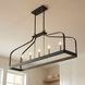 Sheffield Linear Chandelier Ceiling Light in Black with Warm Brass