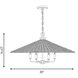 Eman 6 Light 30 inch Matte Black with Dark Rattan Pendant Ceiling Light