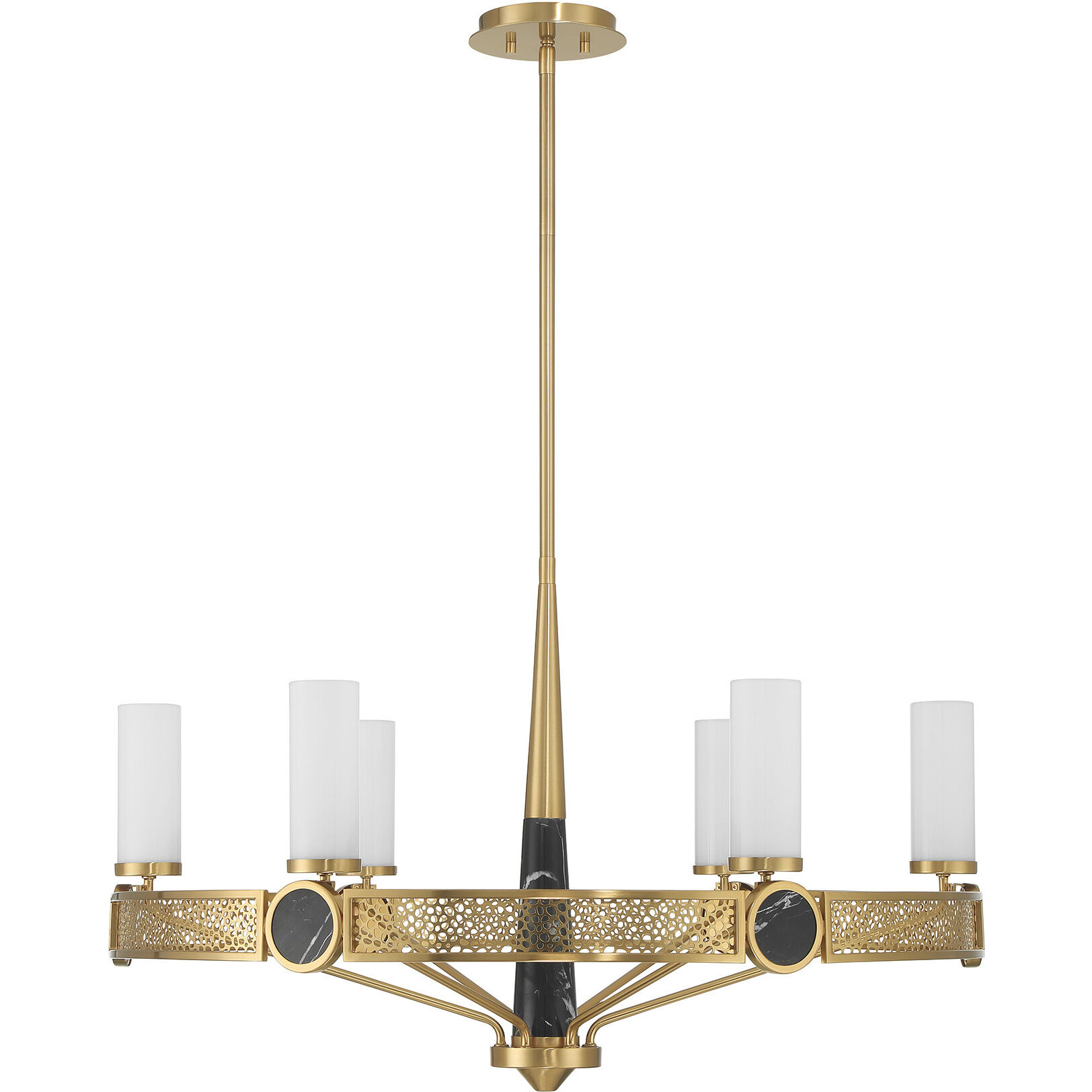 Farrell 6 Light 32 inch Warm Brass Chandelier Ceiling Light