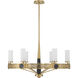 Farrell 6 Light 32 inch Warm Brass Chandelier Ceiling Light