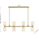 Baldwin 8 Light 44 inch Noble Brass Linear Chandelier Ceiling Light, Essentials