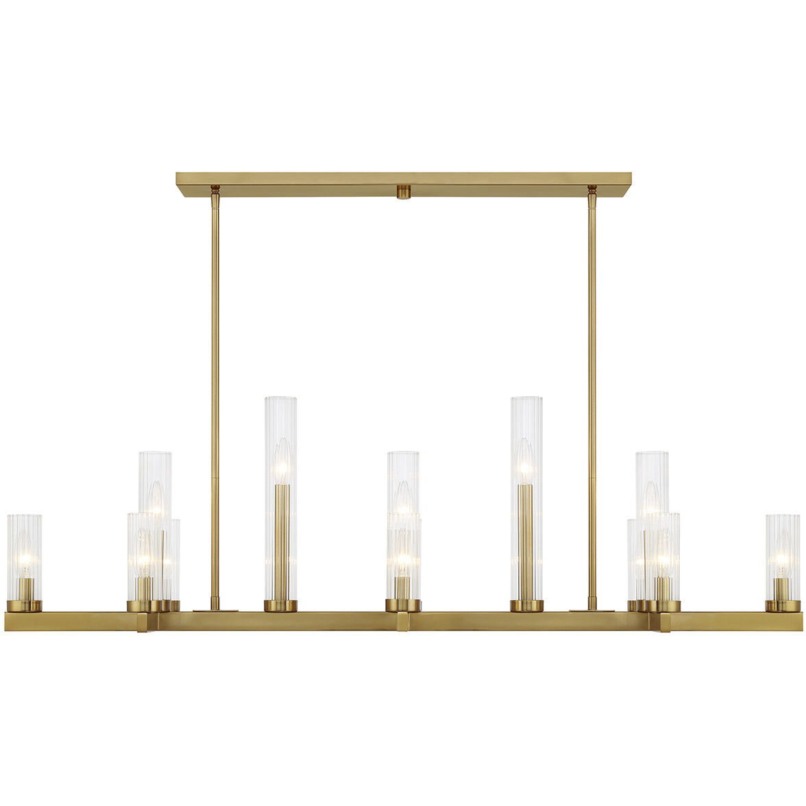 Carina 13 Light 47.5 inch Warm Brass Linear Chandelier Ceiling Light